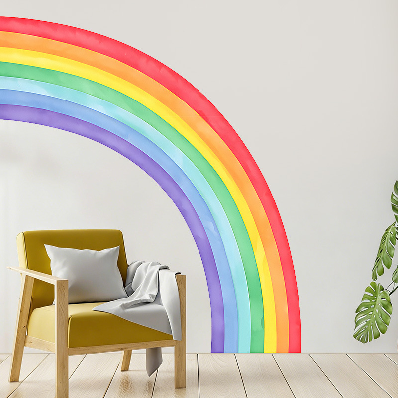 Pvc Panel Background - Büyük Gökkuşağı Duvar Çıkartmaları Kendinden yapışkanlı